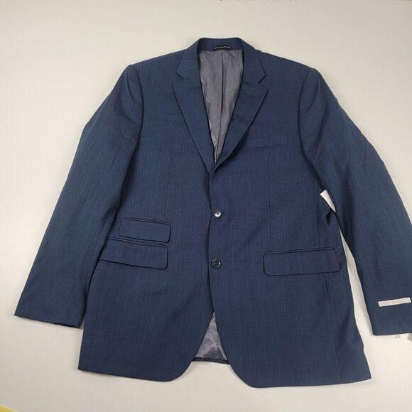 Perry Ellis Portfolio Men Navy Blue Jacket Blazer Coat Mens Sz 44L NWT Innovator - Picture 15 of 16